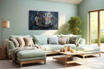 Chrome Symphony Speed and Light automobile canvas print shown in a wall scene