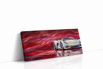Crimson Velocity automobile canvas print gallery-wrapped landscape canvas studio shot