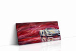 Crimson Velocity automobile canvas print, gallery-wrapped, ready to hang