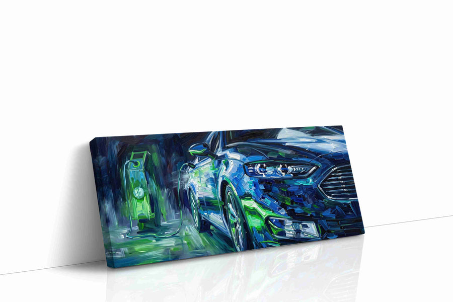 Electric Dreamscape automobile canvas print gallery-wrapped landscape canvas studio shot