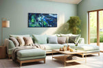 Electric Dreamscape automobile canvas print, hanging on wall