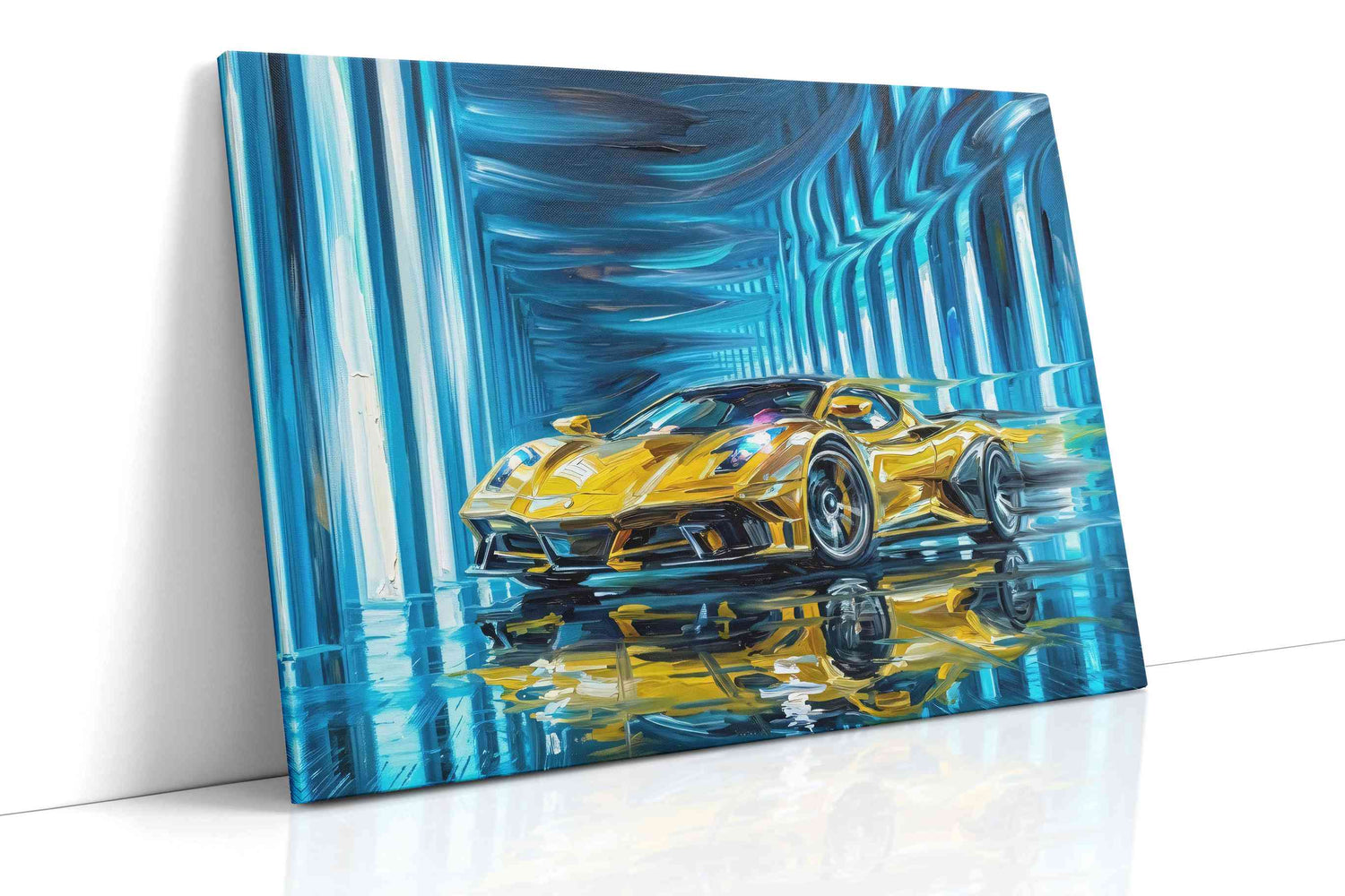 Golden Velocity in Neon Dreams - Canvas Wall Art