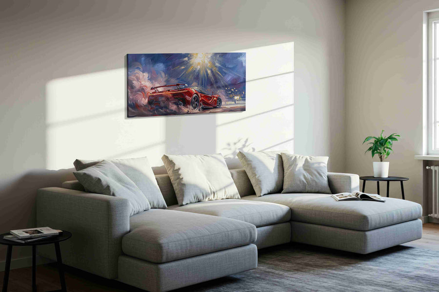 Ignition of Speed automobile canvas print in a living room scene