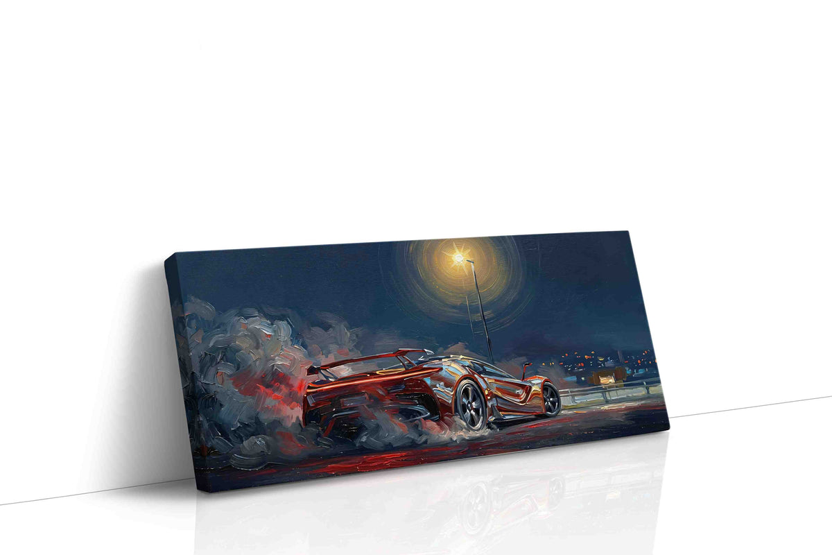 Night Speed Symphony automobile canvas print gallery-wrapped landscape canvas studio shot
