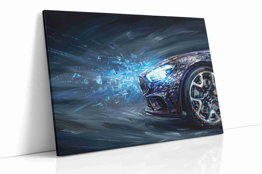 Speeding Brilliance automobile canvas print, gallery-wrapped, ready to hang