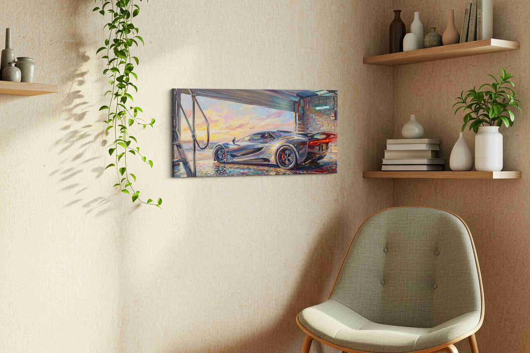 Sunset Speed Symphony - Canvas Wall Art