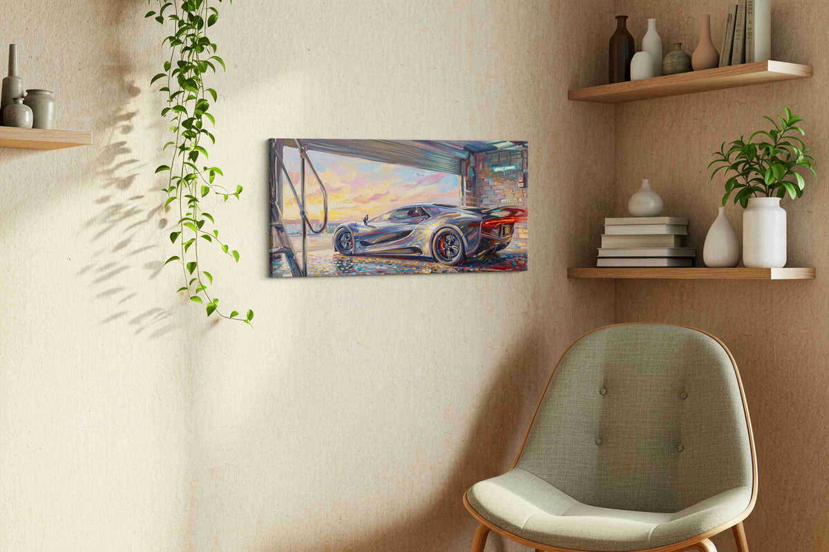 Sunset Speed Symphony - Canvas Wall Art