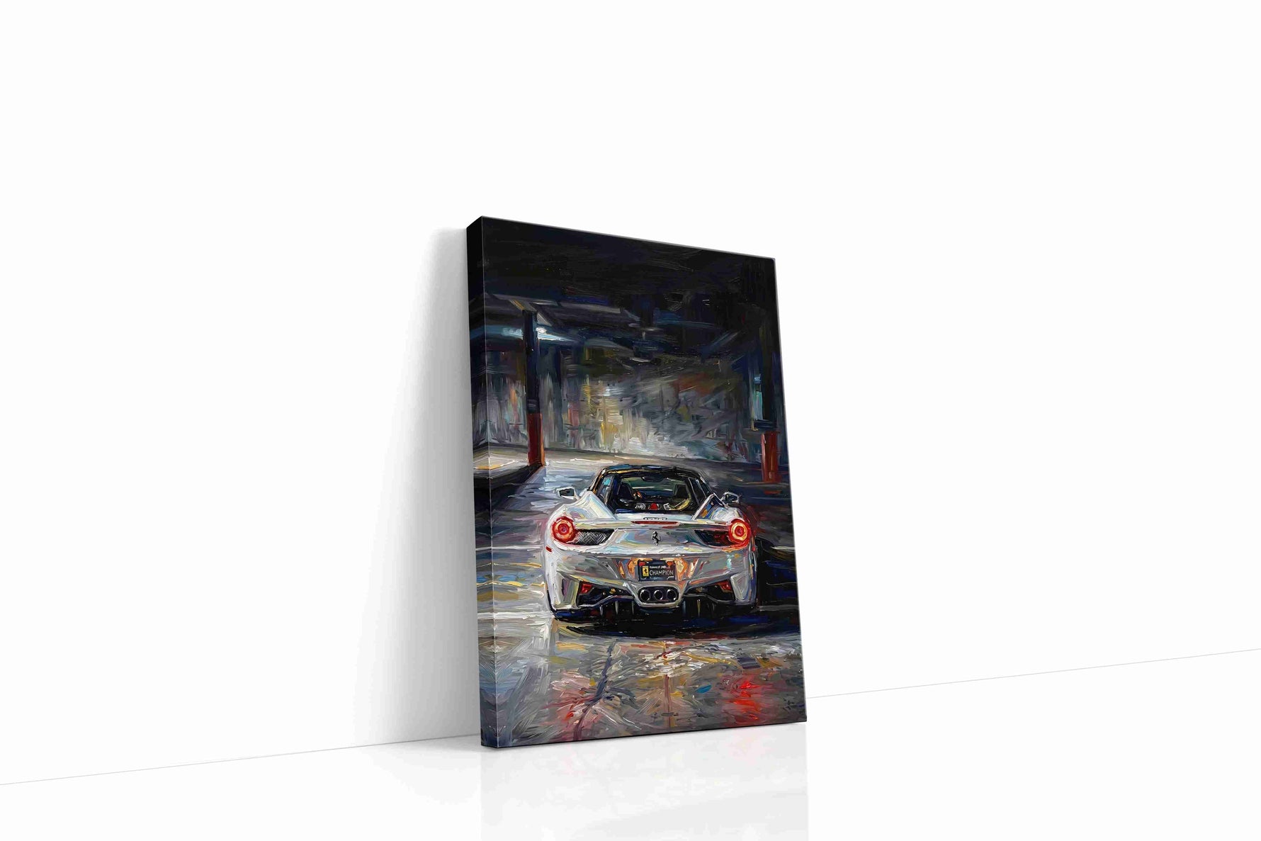 Twilight Speedscape automobile canvas print gallery-wrapped portrait canvas studio shot