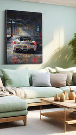 Twilight Speedscape automobile canvas print, hanging on wall