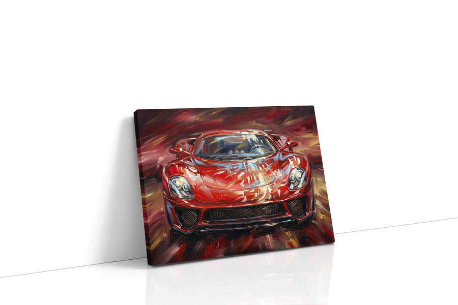 Velocity Flames automobile canvas print gallery-wrapped landscape canvas studio shot