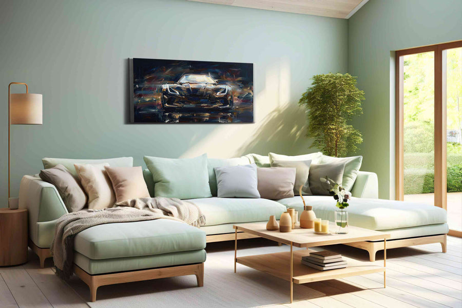 Velocity Symphony automobile canvas print, hanging on wall