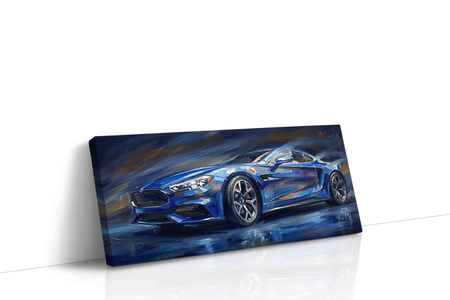 Velocity in Blue automobile canvas print gallery-wrapped landscape canvas studio shot