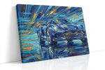 Velocity in Blue II automobile canvas print, gallery-wrapped, ready to hang
