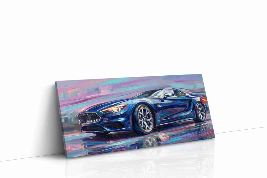Velocity in Blue III automobile canvas print, gallery-wrapped, ready to hang