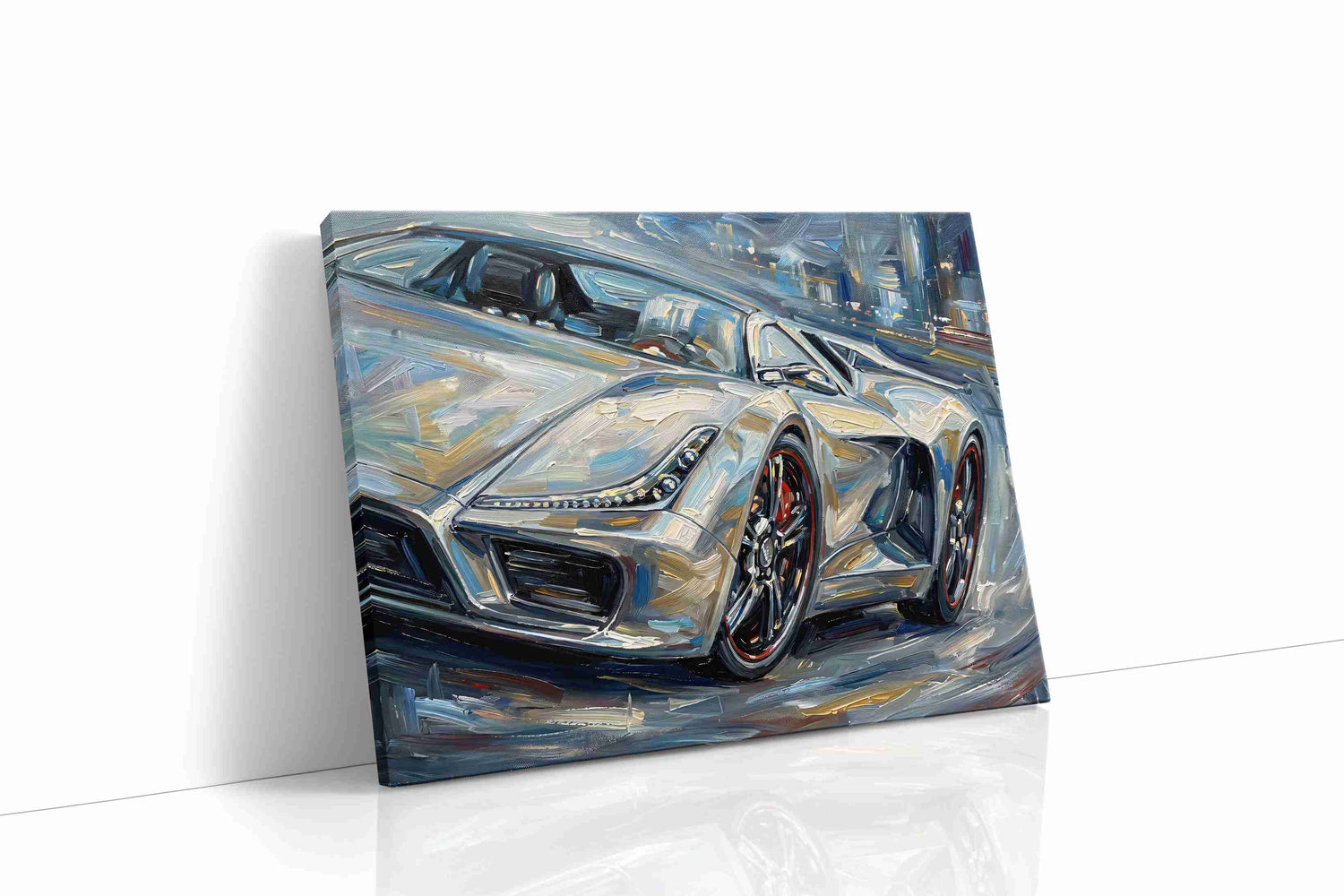 Velocity in Brushstrokes automobile canvas print, gallery-wrapped, ready to hang