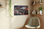 Velocity in Brushstrokes II automobile canvas print, hanging on wall — view 2