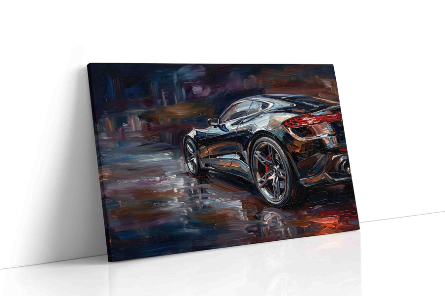 Velocity in Brushstrokes II automobile canvas print gallery-wrapped landscape canvas studio shot