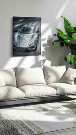 Velocity in Chrome automobile canvas print, on wall, lifestyle preview