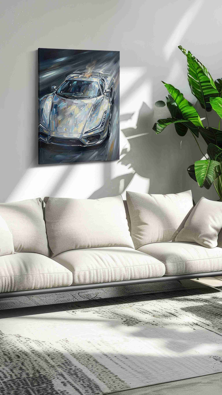 Velocity in Chrome automobile canvas print, on wall, lifestyle preview