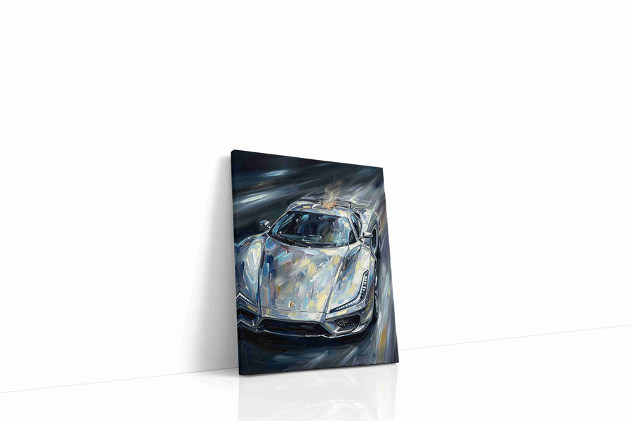 Velocity in Chrome automobile canvas print gallery-wrapped portrait canvas studio shot