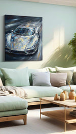 Velocity in Chrome automobile canvas print, hanging on wall