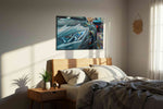 Velocity in Motion II automobile canvas print, displayed in a bedroom
