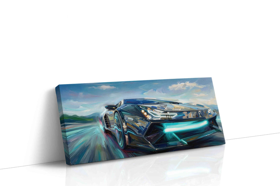 Velocity in Motion III automobile canvas print gallery-wrapped landscape canvas studio shot