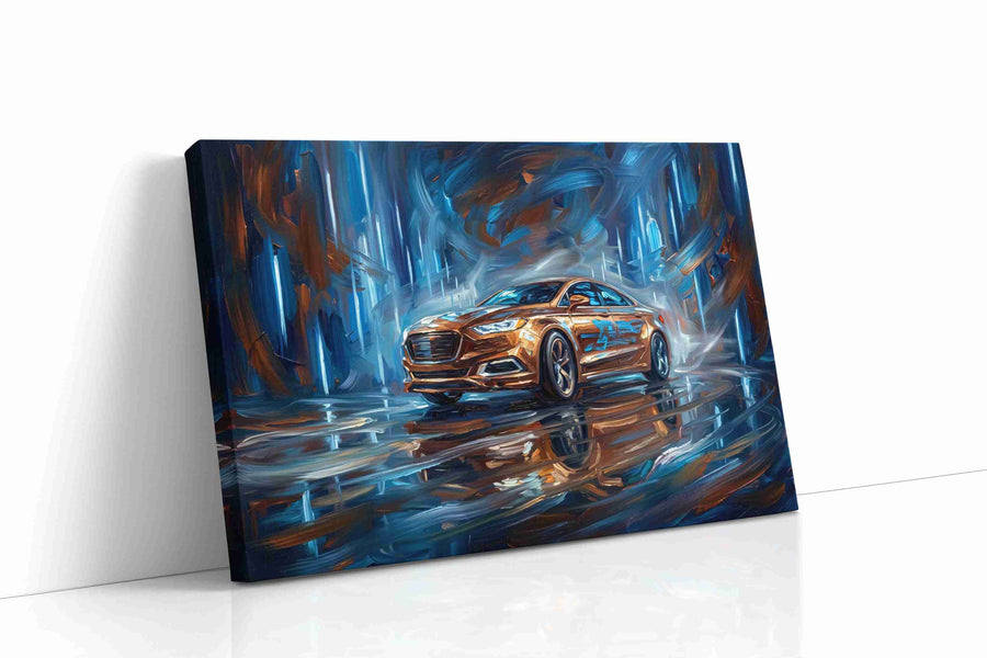 Velocity in Vivid Blue automobile canvas print, gallery-wrapped, ready to hang