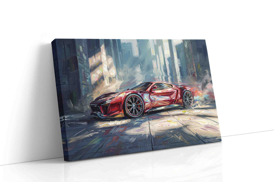 Velocity in Vivid Strokes automobile canvas print, gallery-wrapped, ready to hang