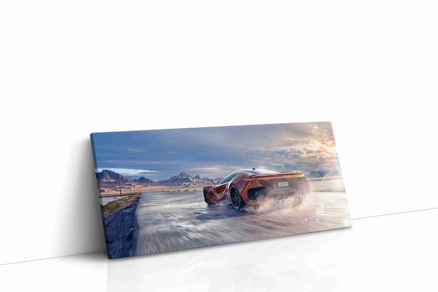 Velocity in the Desert Sun automobile canvas print, gallery-wrapped, ready to hang