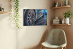 Velocity of Justice automobile canvas print, displayed in a living room