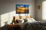 Radiant Horizon Dreamscape summer canvas print, displayed in a bedroom