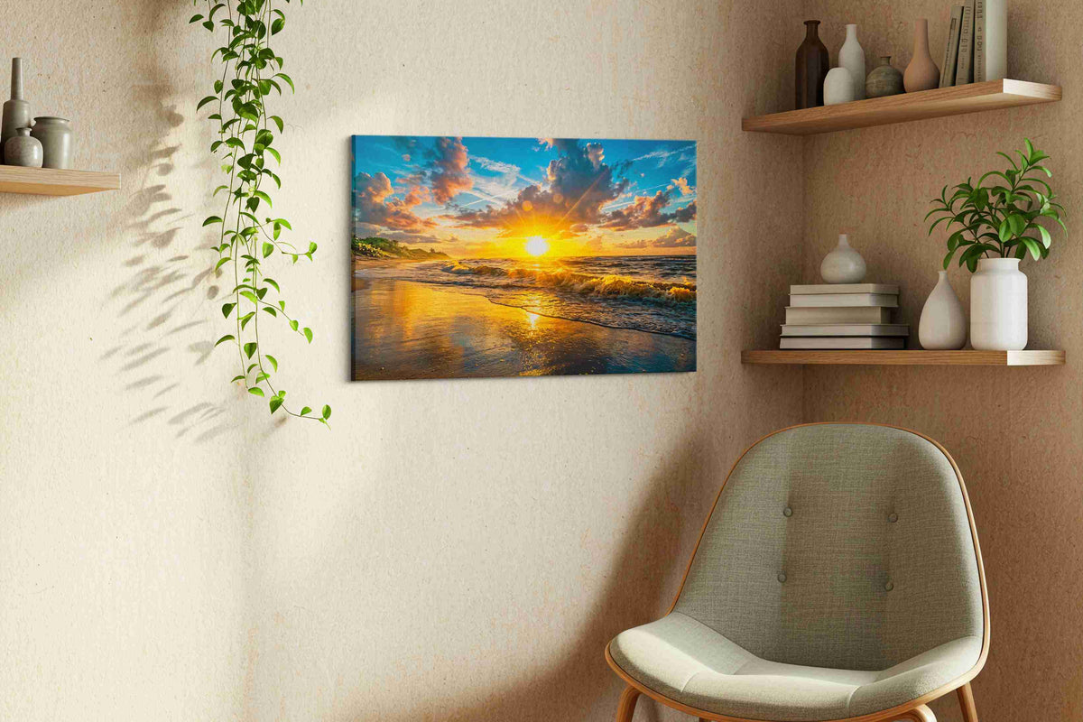 Radiant Horizon Dreamscape summer canvas print, displayed in a living room