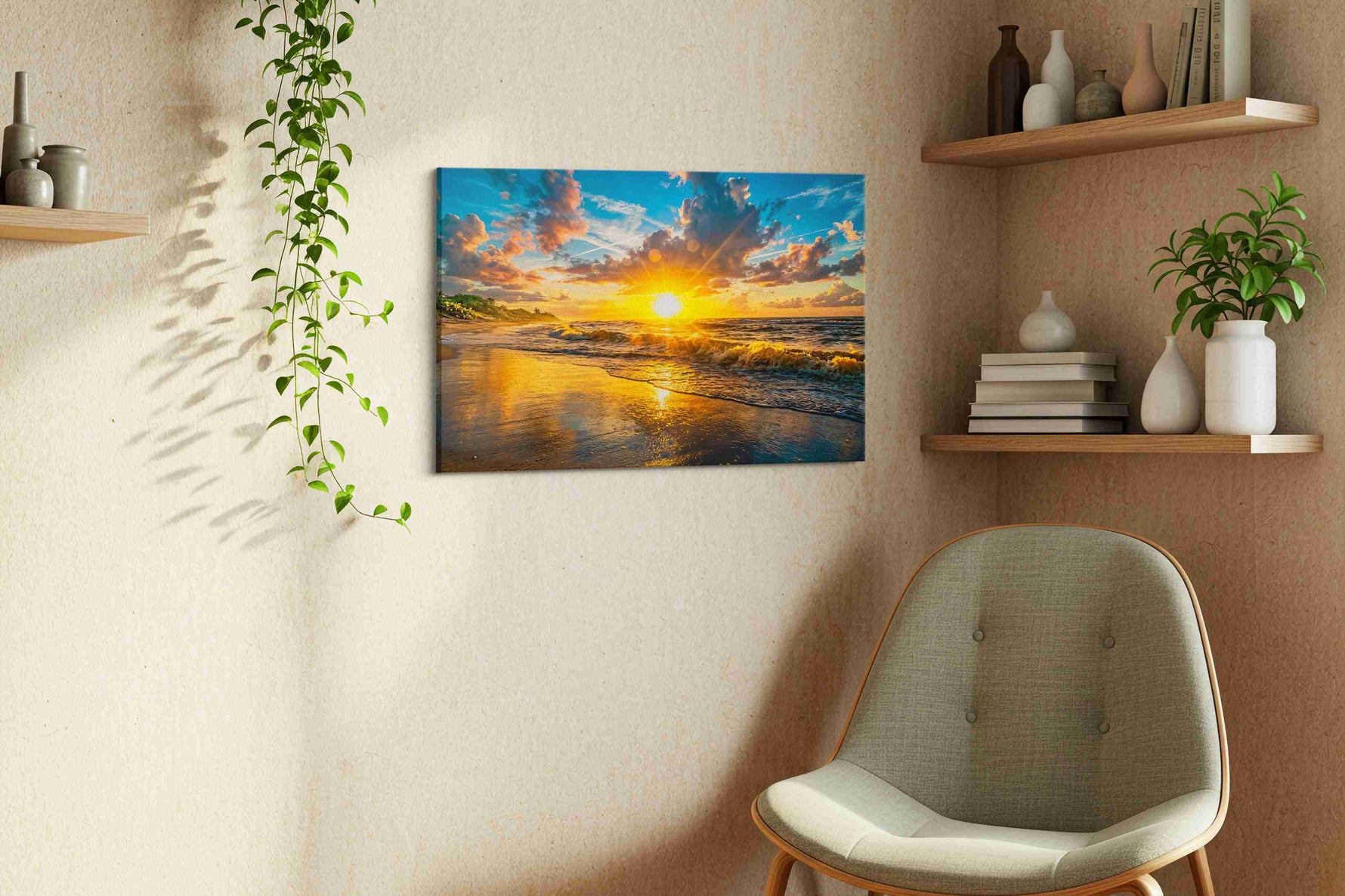 Radiant Horizon Dreamscape summer canvas print, displayed in a living room