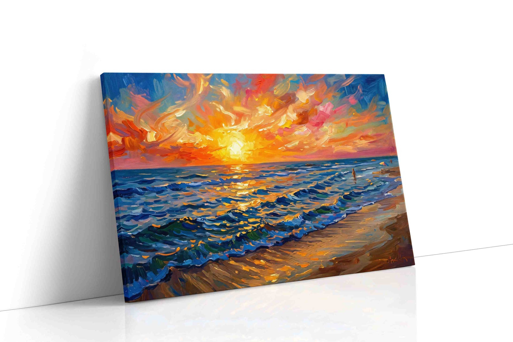 Radiant Waves of Sunset summer canvas print gallery-wrapped landscape canvas studio shot