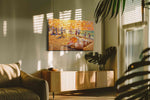 Sunlit Beach Reverie summer canvas print, on wall, lifestyle preview