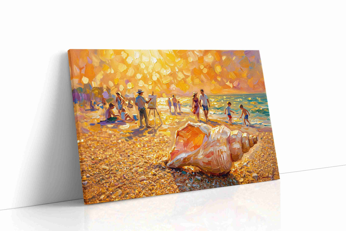 Sunlit Beach Reverie summer canvas print, gallery-wrapped, ready to hang