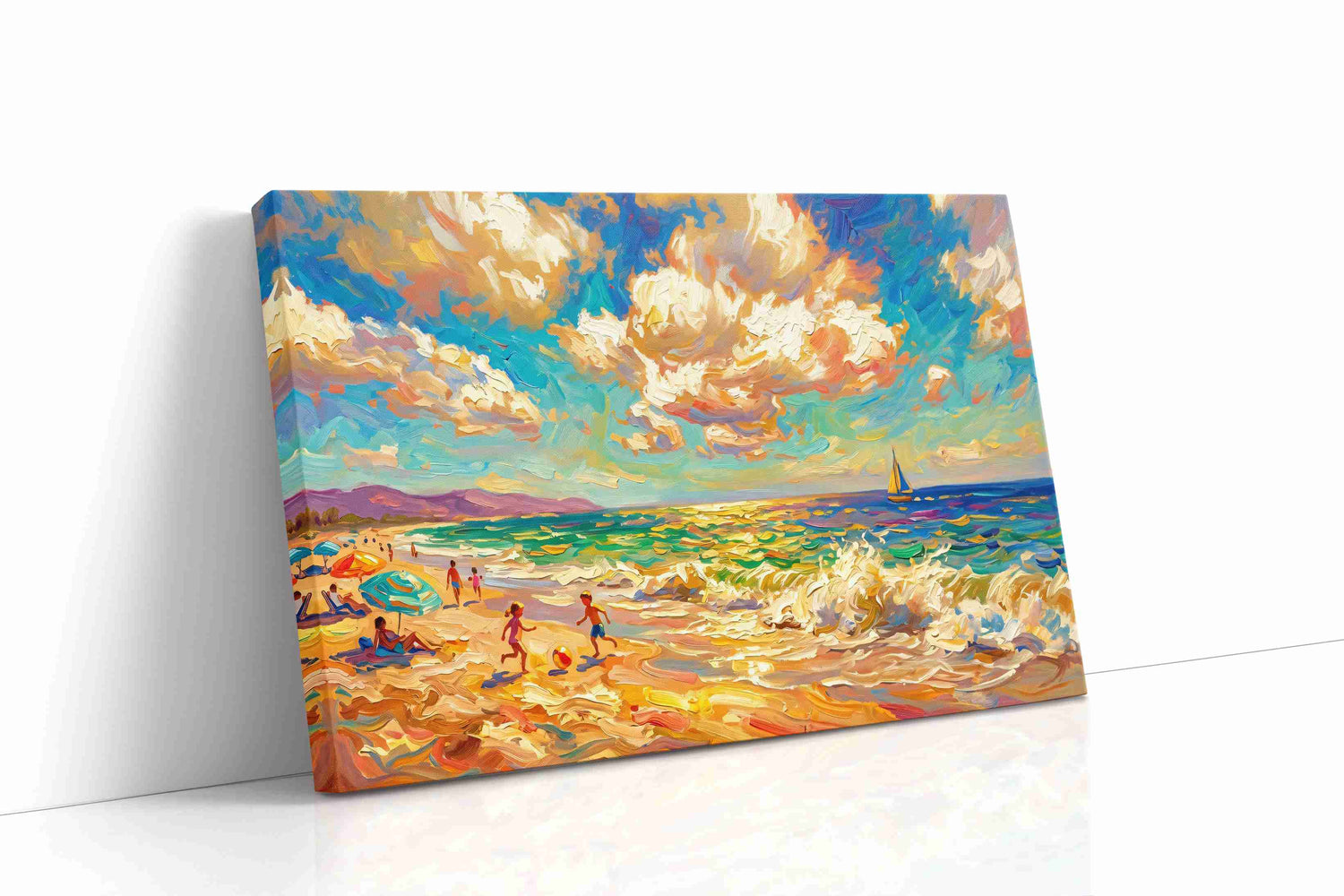 Sunlit Symphony by the Sea summer canvas print, gallery-wrapped, ready to hang