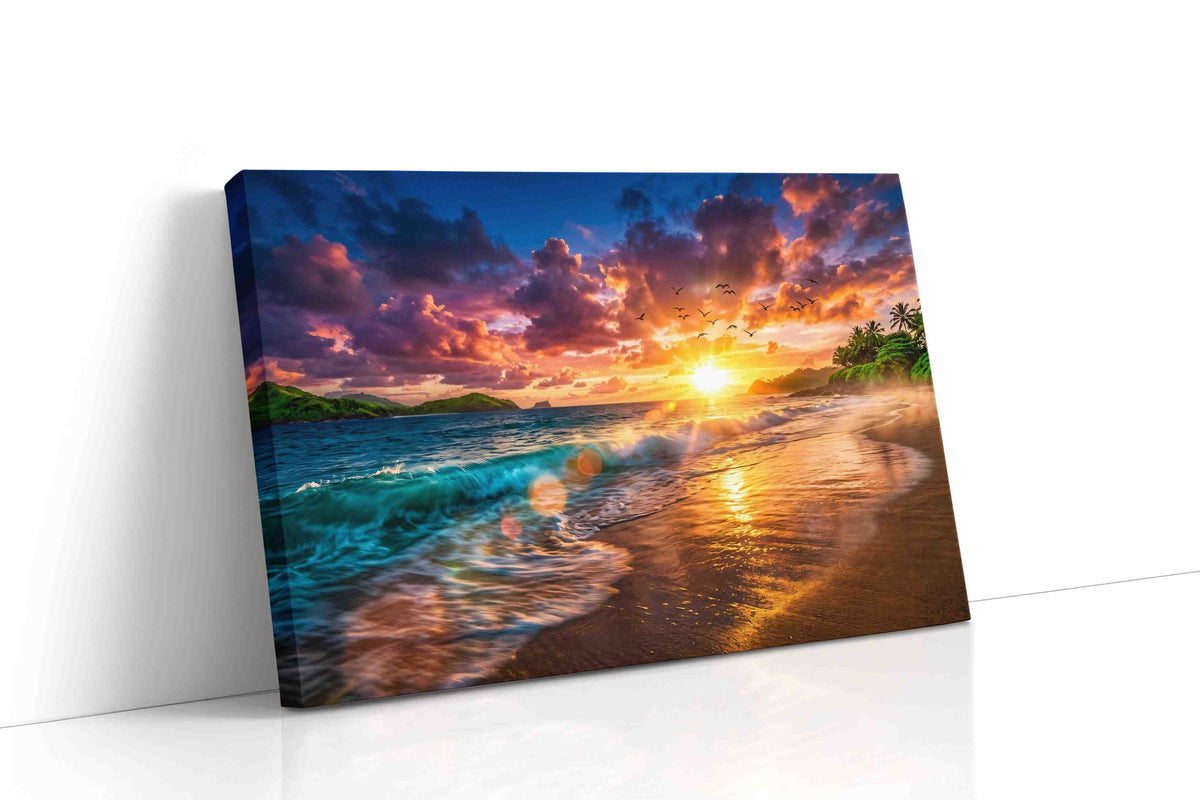 Sunset Serenade by the Sea summer canvas print, gallery-wrapped, ready to hang