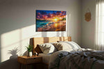 Sunset Serenade by the Sea - Summer, Summer Wall Art, Seasonal Canvas Print, Bright Decor