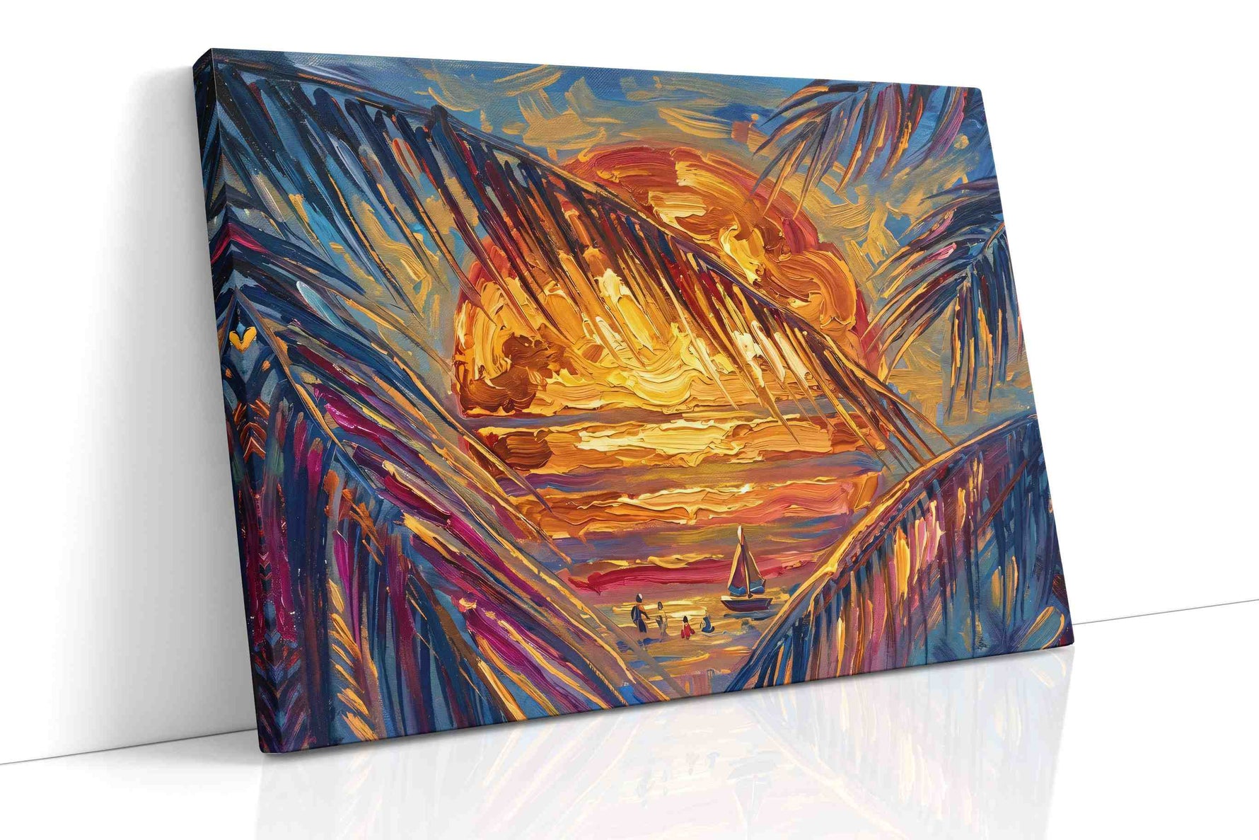 Tropical Dreamscape Sunset summer canvas print, gallery-wrapped, ready to hang