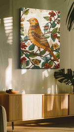 Songbird Serenade birds canvas print, on wall, lifestyle preview