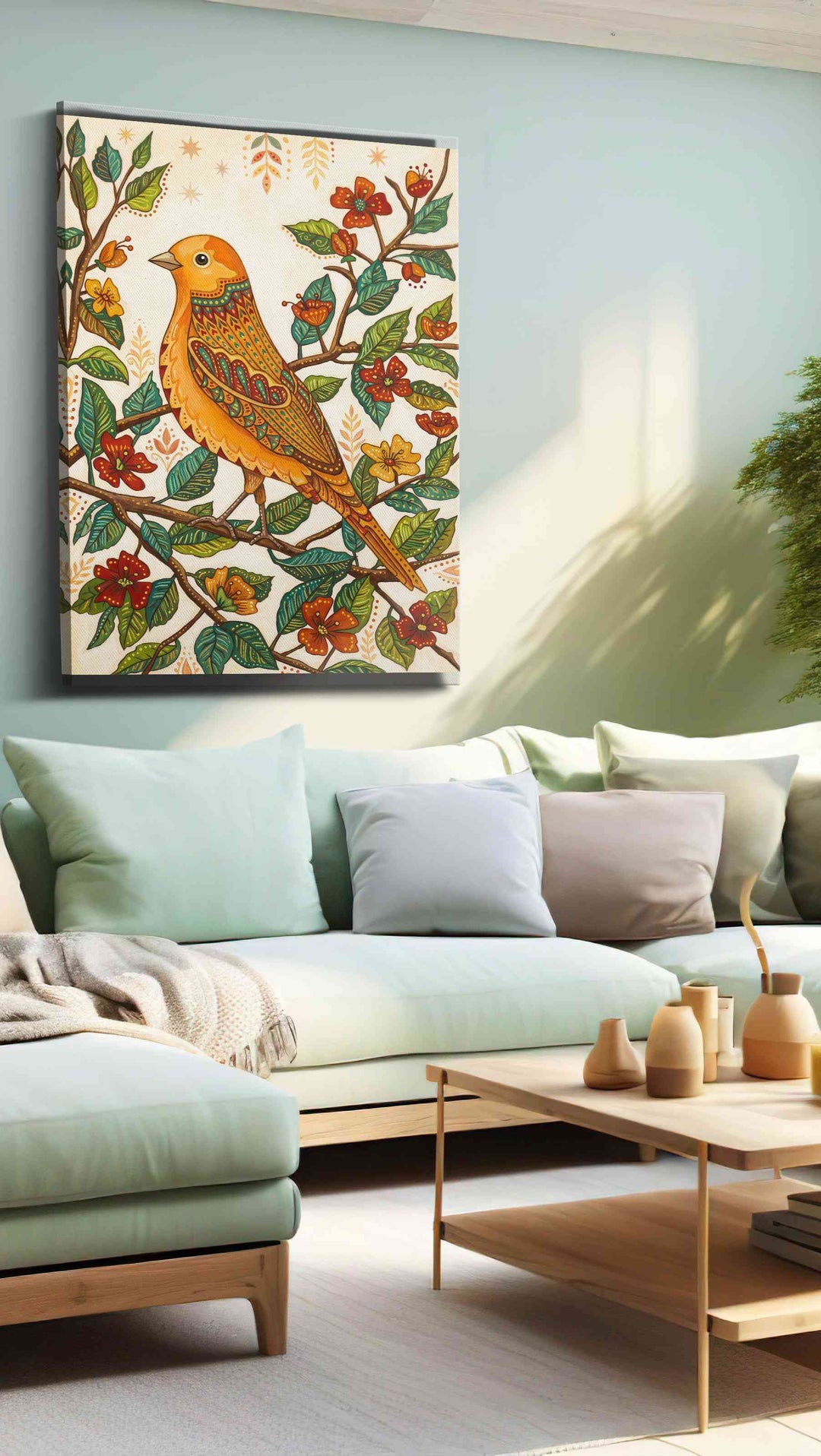 Songbird Serenade - Bird Wall Art, Avian Canvas Print, Nature Bird Art