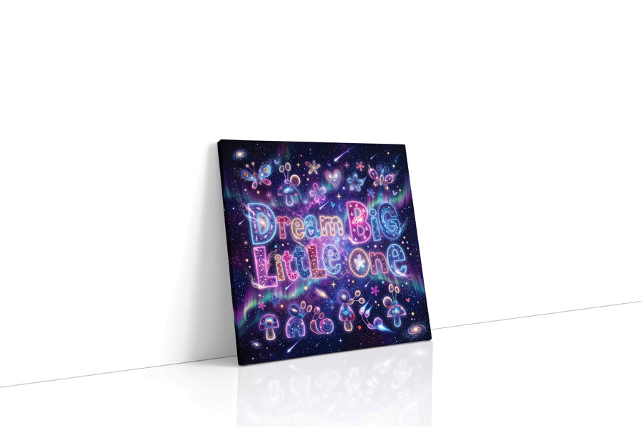 Cosmic Dreams of Wonder motivational canvas print gallery-wrapped square canvas studio shot