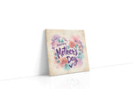 Blooming Mother's Love typography canvas print gallery-wrapped square canvas studio shot