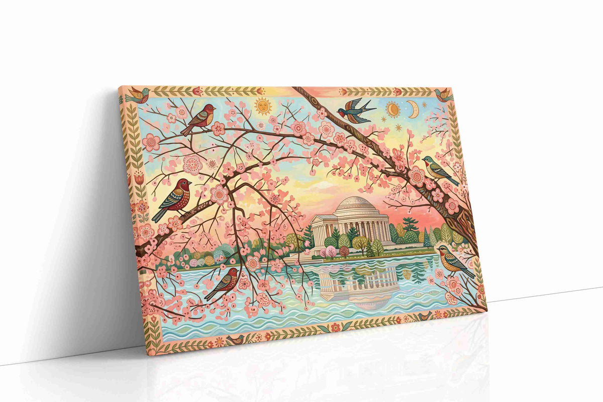 Blossoms Over Jefferson spring canvas print, gallery-wrapped, ready to hang