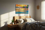 Radiant River Serenade - Summer, Summer Wall Art, Seasonal Canvas Print, Bright Decor