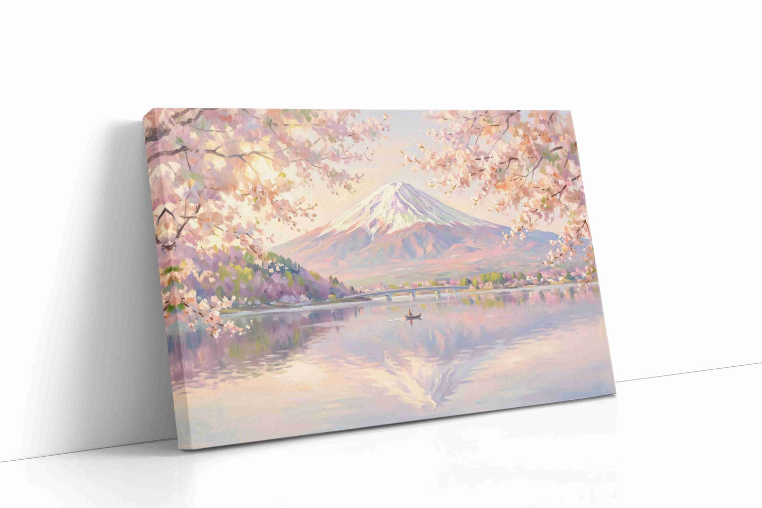 Serenade of Sakura and Snow spring canvas print, gallery-wrapped, ready to hang
