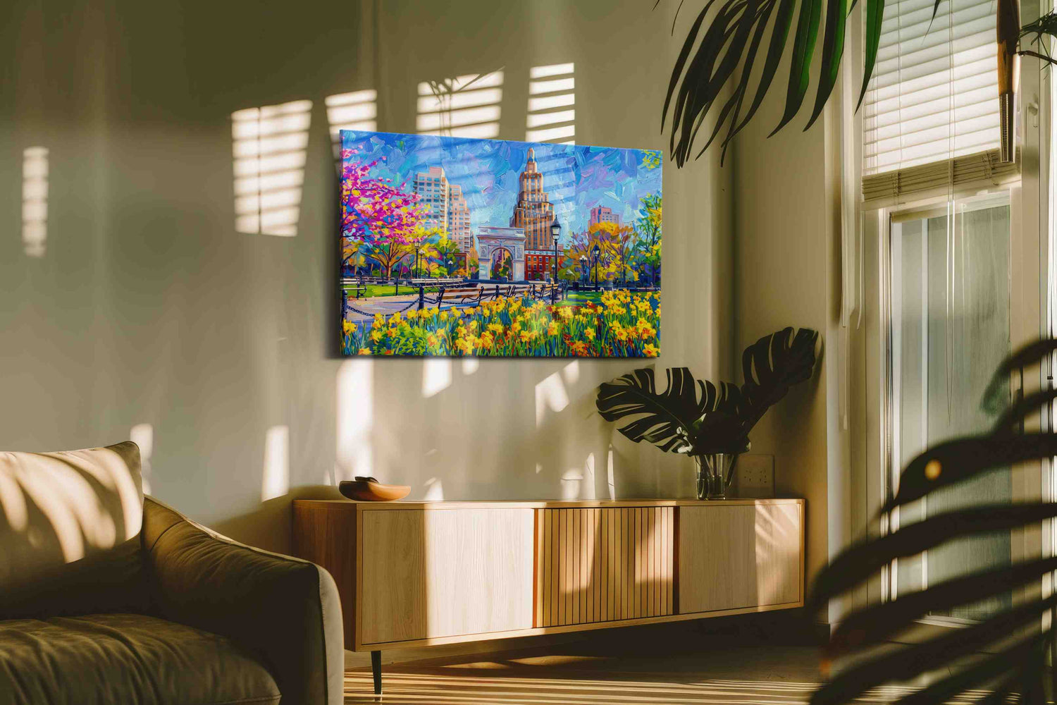 Spring Harmony in the City - Spring, Spring Wall Art, Seasonal Canvas Print, Fresh Decor