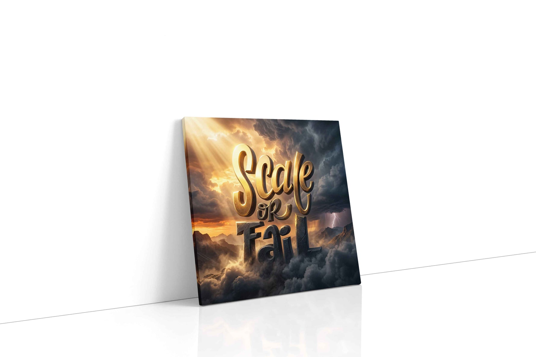 Ascend or Descend motivational canvas print gallery-wrapped square canvas studio shot